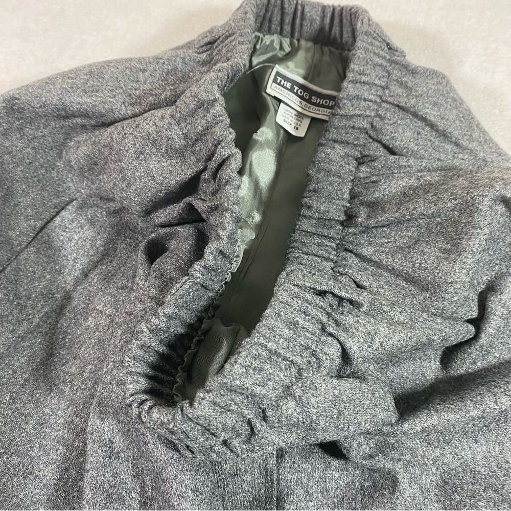 The Tog Shop Wool Skirt Full Elastic Waist Lined Sz 16 Gray A line Skirt… - Picture 3 of 9